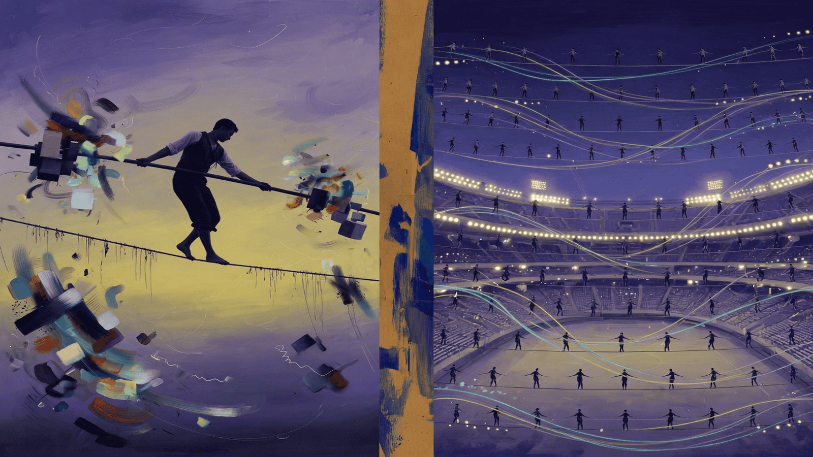 The Balancing Act — How a Stadium of Tightrope Walkers Becomes a Language Model
